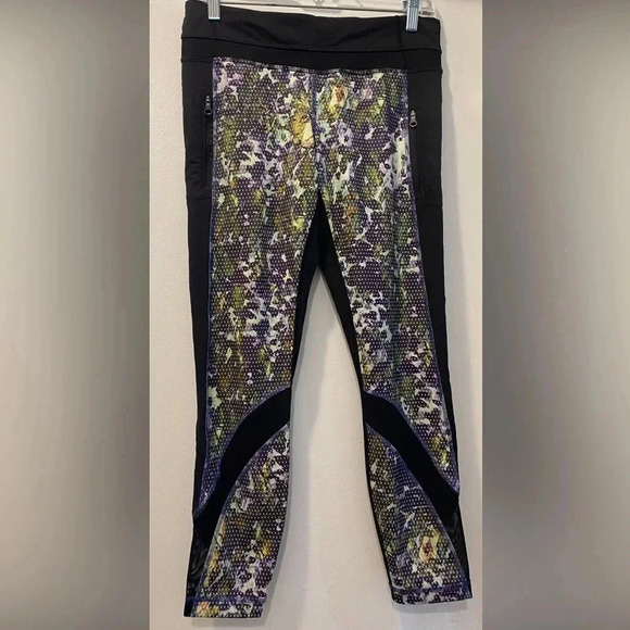 Lululemon Inspire Tights II Full-On Luxtreme (mesh) Floral Sport Sz 8 - Picture 1 of 10